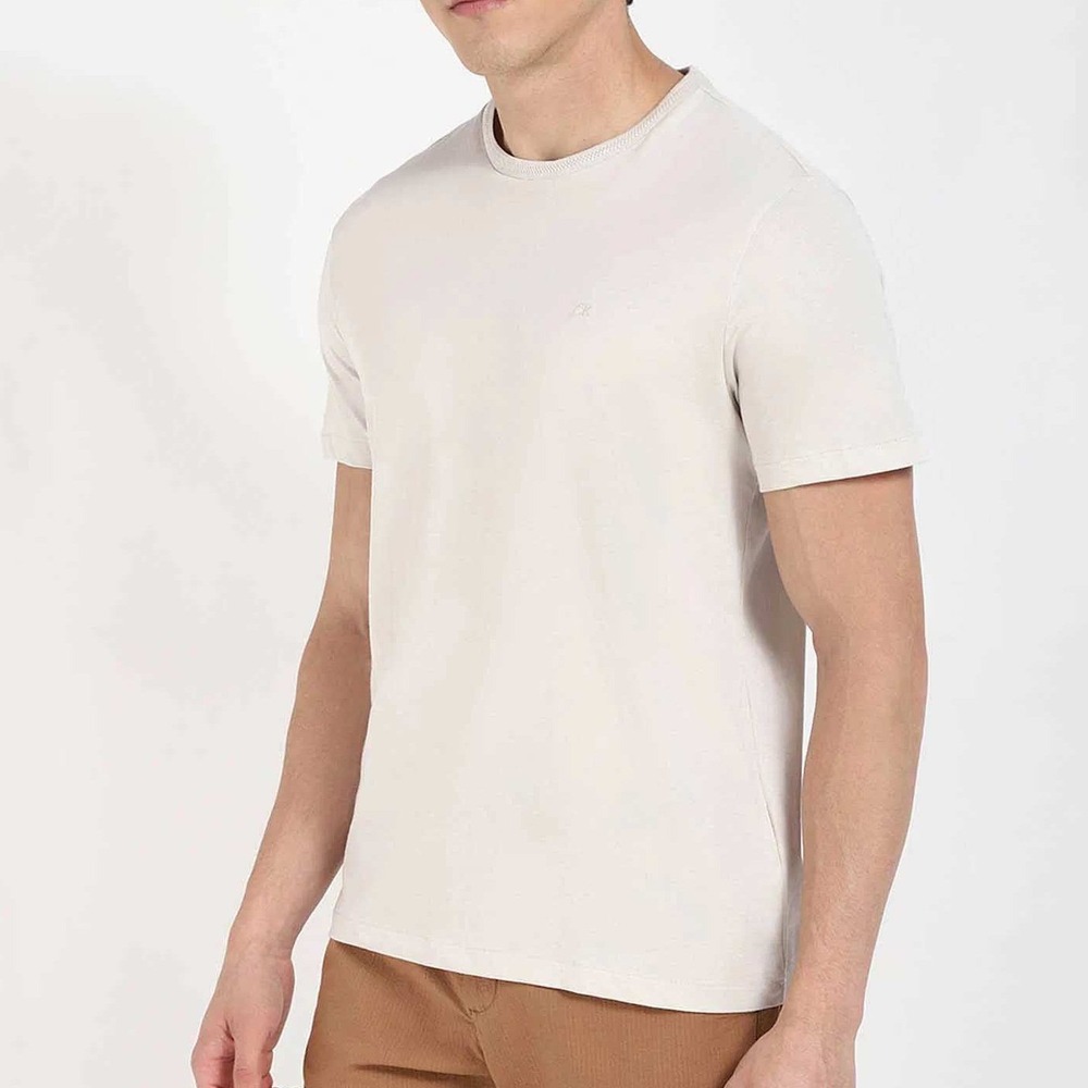 NWT Calvin Klein Knit T-Shirt Men's Large Beige Cotton Blend Classic Fit